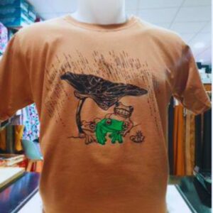 T-Shirt col rond grenouille beige
