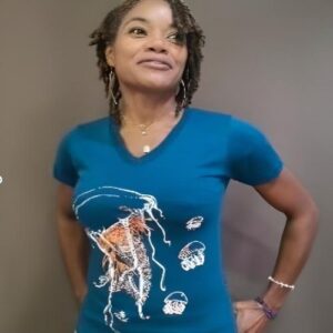 T-Shirt Col V méduse