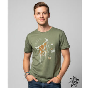 T-Shirt col rond Méduse Kaki