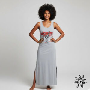 Robe Longue Flamboyant Plomo Plata